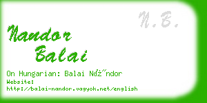 nandor balai business card